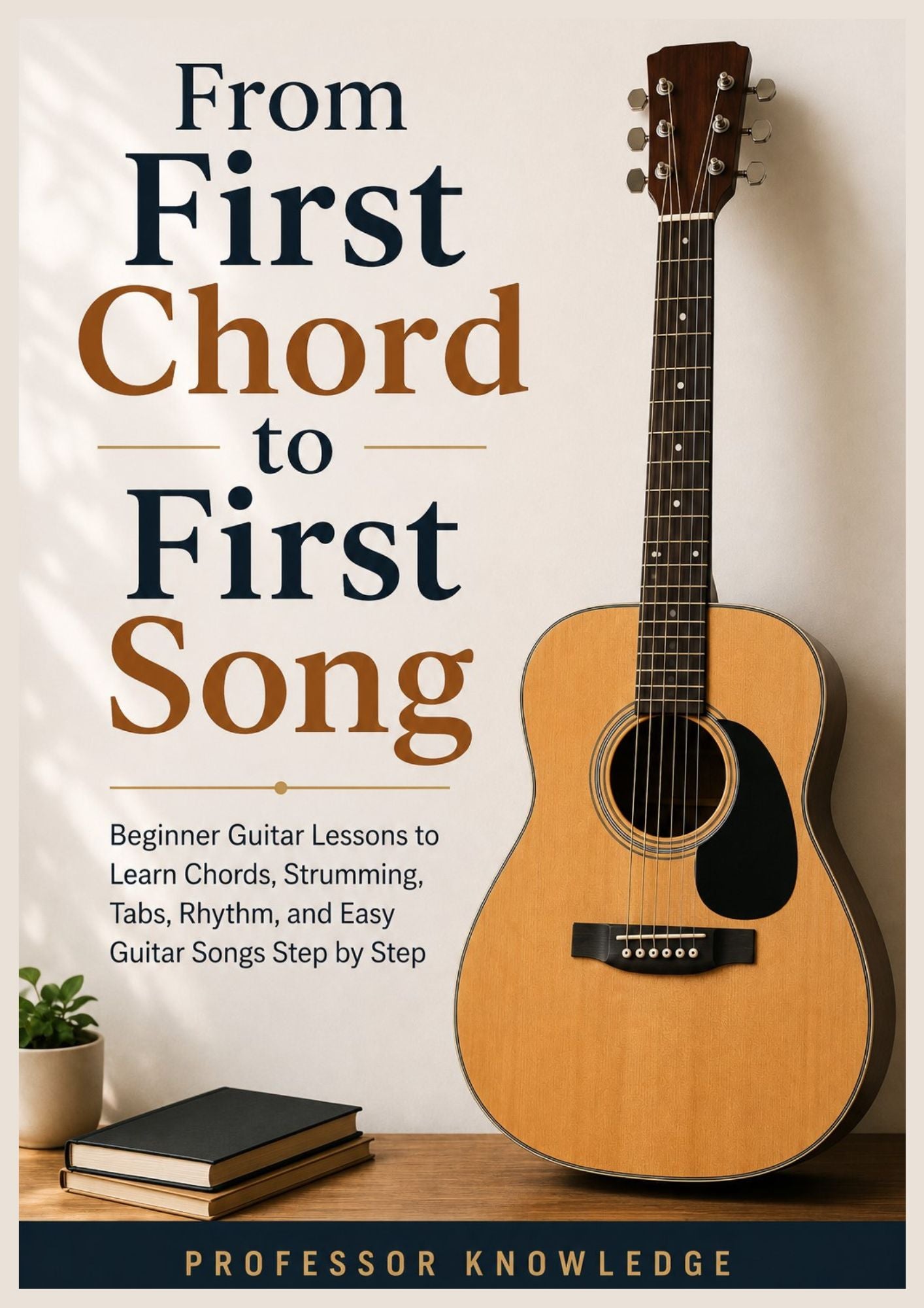 From First Chord to First Song: Beginner Guitar Lessons to Learn Chords, Strumming, Tabs, Rhythm, and Easy Guitar Songs Step by Step