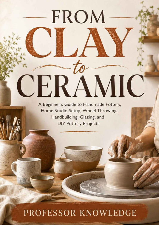 From Clay to Ceramic: A Beginner’s Guide to Handmade Pottery, Home Studio Setup, Wheel Throwing, Handbuilding, Glazing, and DIY Pottery Project