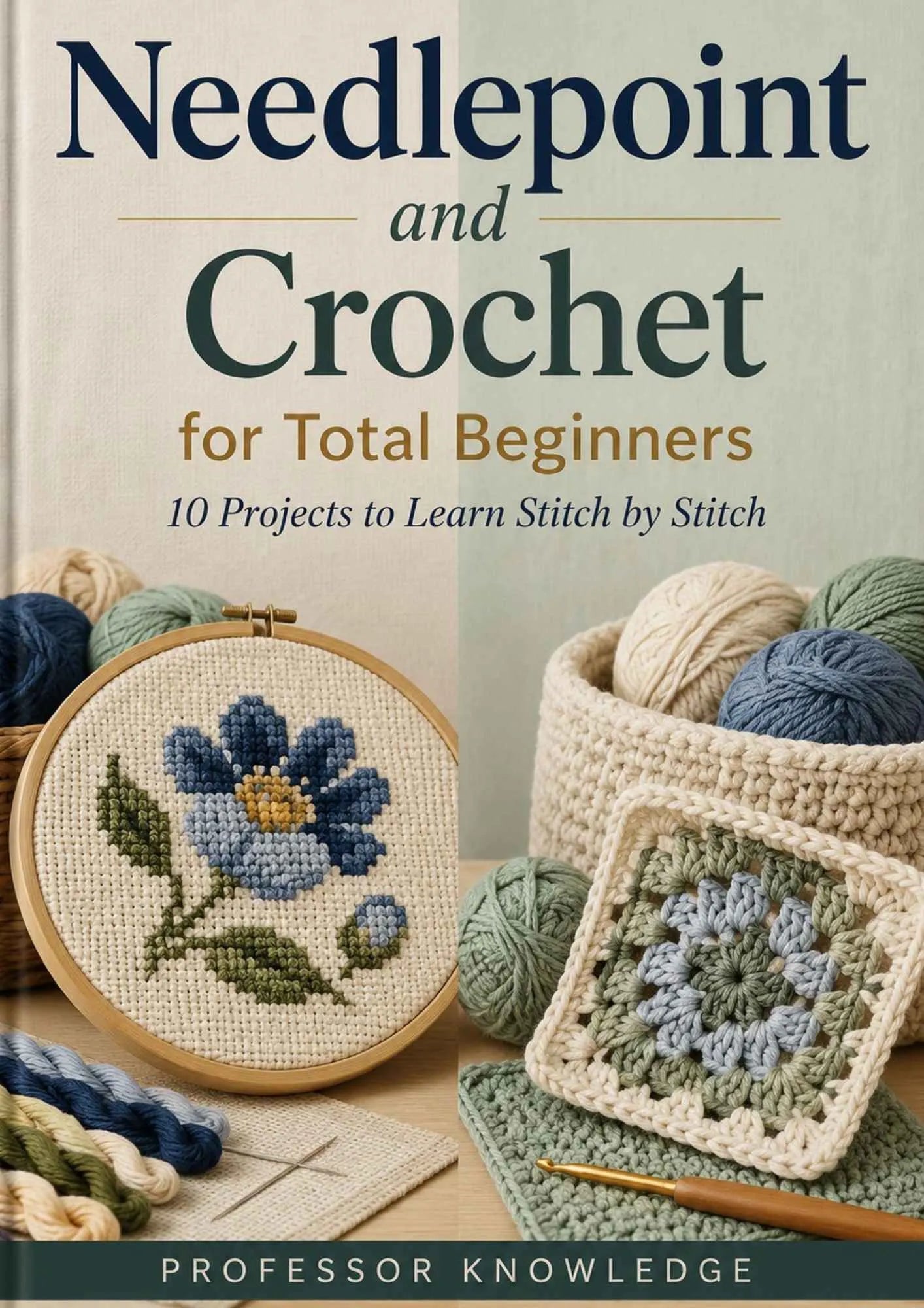 Needlepoint and Crochet for Total Beginners: 10 Projects to Learn Stitch by Stitch