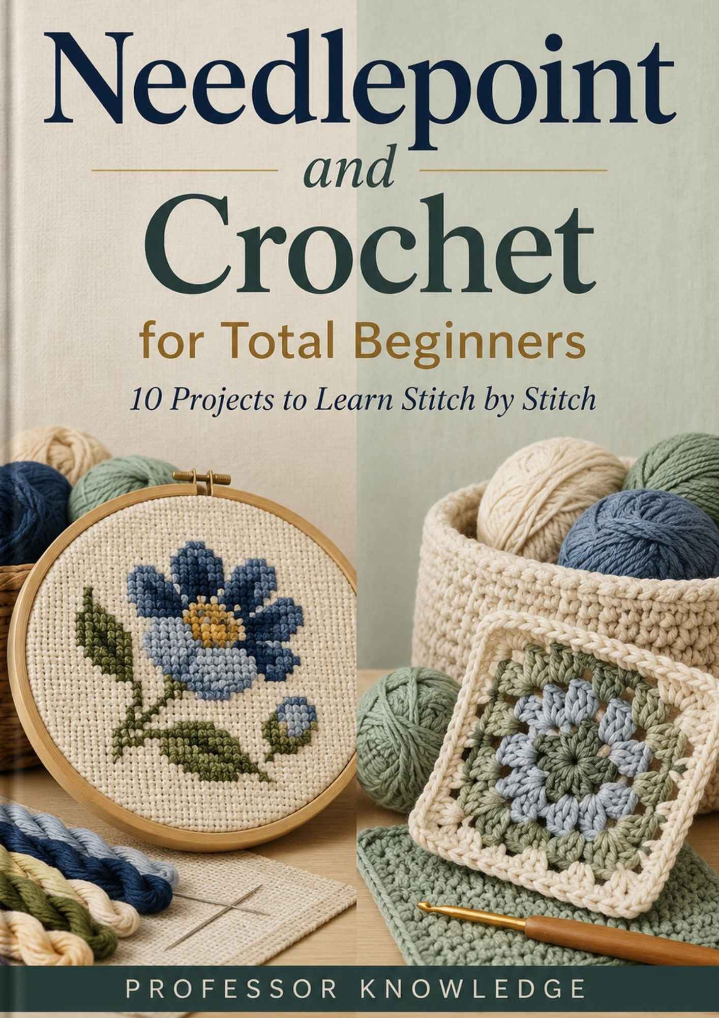 Needlepoint and Crochet for Total Beginners: 10 Projects to Learn Stitch by Stitch